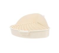 Happyyami Cage Toilette pour Hamster Et Lapin Bac à Litière Triangulaire Anti-Renversement pour Petits Animaux Accessoire De Propreté pour Rongeurs Et Couleur Avoine Blanc