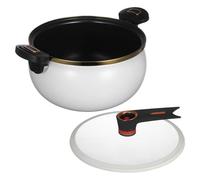 Happyyami Casserole Émaillée en Céramique 8l avec Micro-pression pour Cuisson Saine et Poignée Antibrûlure, pour Soupe et Mijoté Maison
