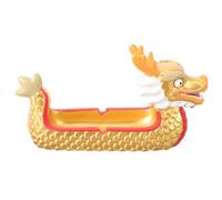 Happyyami Cendrier Cendrier Compact en Résine Dorée de Dragon Vintage Support de Stockage des Cendres Décoratif et Fonctionnel pour Bar ou Restaurant