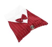 Happyyami Chemise Habillée pour Chien Rouge en Polyester, Tenue de Mariage Élégante et Légère, Costume Formel pour Chien Facile à Porter Lors de Fêtes et Scènes de Mariage