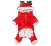 Happyyami Chien De Noël Chiens Tenue De Noël Chat Costume De Renne De Chien Vêtements d'halloween pour Animaux De Compagnie Teckel Chiot Tenue De Chien Costume De Chien Chat Noël Molleton