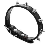 Happyyami Chiot Colliers de Chat Joules Colliers de Chien Cou de Chien Dog Collar Accessoires Chat Collier Noir Collier de Chien clouté Collier de Chien avec Pointes col à Pointes Cuir Black