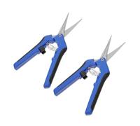 Happyyami Ciseaux de Jardin Simple en Acier Inoxydable 2pcs Sécateur Robuste Tête Droite et Coudée pour Taille Précise, Outil de Jardinage