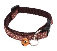 Happyyami Collier à Clochette pour Chien et Chaton avec Texture Confortable, Longueur Réglable en PP, Motif à Pois Marron, Accessoire avec Clochette pour Animaux de Compagnie