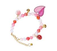 Happyyami Collier de Perles pour Animaux de Compagnie Petit Collier de Chien Collier pour Les Filles pour Chiens Bijoux Or Dog Collar collerette Chat Collier de Chaton Chiot Le Fer Rose