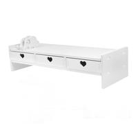 Happyyami Colonne Montante Informatique Simple Tiroir Support D'ordinateur Portable pour Bureau Moniteur De Montage Soutien Clavier Élevé Hauteur Debout PVC Blanche