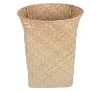 Happyyami Corbeille à Linge Tressée en Paille Beige, Panier de Rangement Polyvalent et Robuste en Matériau Synthétique Cuisine ou Chambre D'garçon et Filles