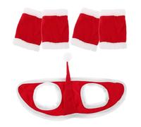 Happyyami Costume de Cheval de Protège-jambes et Chapeau en Velours Rouge Confortable et Facile à Nettoyer , pour Fêtes et Événements Festifs Équestres