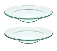 Happyyami Coupelle Brûleur Parfum en Verre 12 Cm - Lot De 2 Assiettes pour Lampe Diffuseur De Parfum Idéal pour Cire Parfumée Et Huile Essentielle Facile À Nettoyer Et Réutiliser