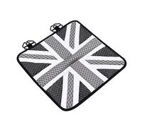 Happyyami Coussin de Siège Auto Confortable et Respirant Motif Union Jack en Soie Glacée Prolongateur de Vie pour Siège de Voiture Adapté à Toutes Saisons