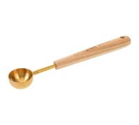 Happyyami Cuillère Doseuse à Café Créative en Acier Inoxydable 304 avec Manche en Bois Confortable, Légère et Compacte, pour Mesurer Café et Poudre de Lait