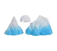 Happyyami Décor Arctique Miniature 3pcs en PVC Iceberg et Igloo Réalistes pour Aquarium, Décoration Polyvalente et Détails Vivants pour Micro-Paysage