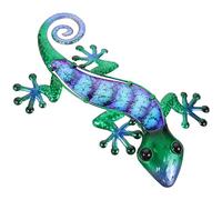 Happyyami Décoration Murale Gecko En Fer Forgé 38 Cm Pour Jardin Intérieur Et Extérieur, Ornement Suspendu Coloré, Applique Murale Artistique Résistante Aux Intempéries