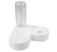 Happyyami Distributeur Automatique d'eau avec Gamelles Doubles en Plastique PP Forme d'angle 500ml Blanc Antidérapant pour Animaux de Compagnie pour Chats et Chiens