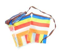 Happyyami Drapeaux de Prière Bouddhistes Multicolores en Soie Douce pour Décoration Extérieure de Temple, Guirlande, Bannière Tibétaine à Cinq Couleurs, Usage Cérémonies et Jardins