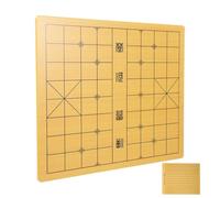 Happyyami Échiquier Double Face Plateau de Jeu en Bois Jaune Polyvalent et Pratique Accessoire pour Jeux de Société pour Gobang et Échecs la Maison
