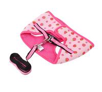 Happyyami Ensemble De Harnais De Traction Animaux De Compagnie Brosse à Dents Et Dentifrice pour Chien Harnais pour Chiot en Maille Harnais pour Chien à Fixation Frontale Race Polyester Rose