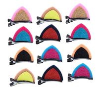 Happyyami Épingles à Cheveux Oreilles de Chat 3D pour Garçon et Filles Lot de 6 Accessoires Pailletés Coiffe Mignonne pour Fêtes et Halloween Matériau Solide