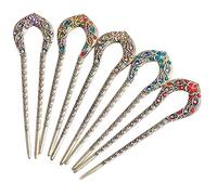 Happyyami Épingles à Cheveux Vintage Forme De u Avec 5 Pcs Pour Chignons Élégants Femmes Décoratifs