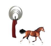 Happyyami Étrille à Ressort Pour Cheval Acier Inoxydable Étrille Réversible Avec Double Côté Outil Entretien Pour Cheval