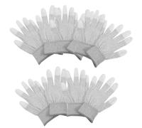 Happyyami Fibre de Carbone et Polyuréthane Moufles 5 Paires Antistatiques | Poignée Antidérapante, Coupe Ergonomique, Usage pour Électronique et Instruments, Atelier Léger