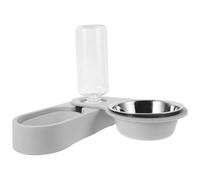Happyyami Gamelle pour Chat en Acier Inoxydable Argenté Design Pliable d'angle, Distributeur d'eau Facile à Nettoyer et Anti-débordement pour Animaux Domestiques la Maison Voiture