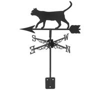 Happyyami Girouette en Métal Girouette Extérieure en Acier Inoxydable Chat Direction De La Vitesse du Vent Indicateur De Direction pour Décorations De Gazebo De Jardin De Cour De