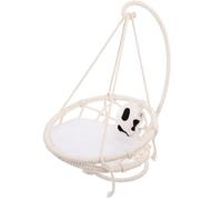 Happyyami Hamac Suspendu en Corde de Coton Beige pour Hamster et Petit Rongeur, Nid Douillet et Confortable pour Repos et Sommeil des Petits Animaux