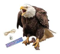 Happyyami Hibou Suspendu avec Clochette 2D Effaroucheur Oiseaux pour Jardin Verger Anti Pigeons Décoration Extérieure Suspendue