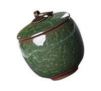 Happyyami Jarre à Cendres en Porcelaine Rester Bouteille De Crèmes pour Animaux De Compagnie Urne Animale Charbonnier Urne Commémorative pour Animaux De Compagnie Cool Green Céramique