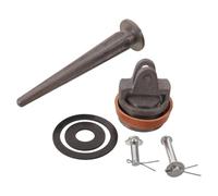 Happyyami Kit de Réparation en Acier au Carbone Big Three pour Pompe à | Piston Rond, Joint en Caoutchouc, Usage Domestique et Puits Ruraux, Accessoires Argenté