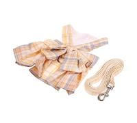Happyyami Laisse de Lapin vêtements de Lapin pour Lapins Teckel Cage Trousse Rat Rabbit Toys Dog Leash Petit kit de Harnais pour Animaux de Compagnie Laisse de Traction Lapin Polyester Beige