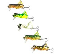 Happyyami Leurres De Pêche Artificiels Sauterelle 10 Pièces Lumineux avec Hameçons Métalliques Solides Leurres Flottants pour Eau Douce 1.57X1.57X0.79 Pouces