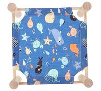 Happyyami Lit Suspendu Élevé pour Hamster Et Animal Hamac Amovible Naturel pour Rongeur Et Lapin Couchage Respirant avec Support Détachable