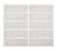 Happyyami Lot de 10 autocollants de maquillage pour les yeux, paillettes holographiques, tatouages métalliques temporaires, autocollants scintillants imperméables pour événements et