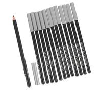 Happyyami Lot de 12 Crayons Eyeliner Noirs Étanches Pinceau Précis en Plastique pour Maquillage Personnel ou Professionnel