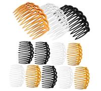 Happyyami Lot De 12 Peignes À Cheveux Décoratifs Pour Filles Élégants Noirs Pinces À Cheveux De Mariage Peigne Latéral Français Peigne Latéral Argenté Accessoire De Cheveux