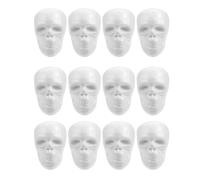 Happyyami Lot de 12 têtes de mort en mousse blanche pour Halloween : décorations de têtes de mort à peindre soi-même - Accessoires effrayants à peindre soi-même pour une fête d'Halloween