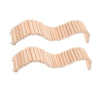Happyyami Lot de 2 Échelles en Bois Naturel pour Cage à Lapins et Petits Rongeurs, Pont d'escalade 6x40 Cm, Jouet D'enrichissement pour Hamsters, Chinchillas et Rats, Accessoires pour Cage