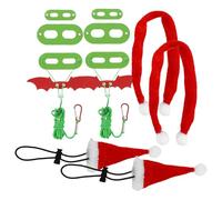 Happyyami Lot de 2 laisses de Noël pour Reptiles avec Bonnet et écharpe, Harnais réglable pour Dragon Barbu - Aventures en Plein air et déguisements festifs