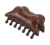 Happyyami Lot de 2 masseurs de cuir chevelu en bois de santal : peigne de massage en bois à dents larges antistatiques pour massage Gua Sha de la tête ; masseur à gratter pour la maison