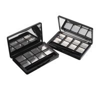 Happyyami Lot de 2 palettes de fards à paupières rechargeables à 8 compartiments avec miroir et pinceau, plateau de maquillage vide pour fards à paupières et rouges à lèvres