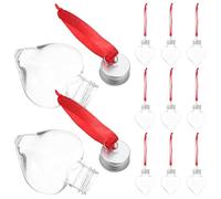Happyyami Lot de 20 Mini Bouteilles en Plastique Pet de Cœur 50ml Réutilisables avec Ficelle, Décoration Élégante pour Arbre ou Vitrines, Présents D'invités Adultes