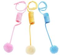 Happyyami Lot de 3 Jouets pour Chat en Peluche à Ressort Colorés, D'intérieur Interactif pour Chaton, Stimule l'exercice et Soulage L'humeur