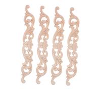 Happyyami Lot De 4 Appliques Et Incrustations en Bois pour Meubles, Décorations en Bois Sculptées À Faire Soi-même pour Porte De Lit, Armoire, Garde-Robe, Meubles