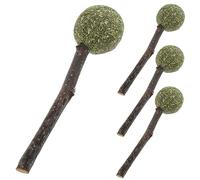 Happyyami Lot De 4 Jouets À Mâcher en Bois Naturel pour Hamsters Jouets À Mordre Réconfortants sans Danger pour Les Petits Animaux Assortiment Multicolore