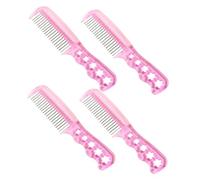 Happyyami Lot de 4 Peignes à Dents en Acier Rose, Professionnels, Antistatiques, pour Perruques et Extensions, Accessoires Coiffure Femme, Entretien et Lissage Facile