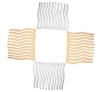 Happyyami Lot De 4 Peignes à Petites Dents Métalliques 4 Pièces Taille Petite Pour Femmes, Accessoires Cheveux Décoratifs Doré Et Argenté, Usage Quotidien Et Mariage