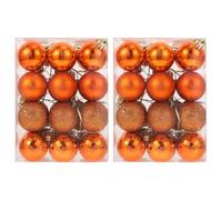 Happyyami Lot de 48 arbres de Noël orange, assortiment de paillettes, brillants, suspendus, ronds, invisibles, pour décoration orange, 4 cm