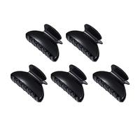 Happyyami Lot De 5 Pinces à Cheveux Attrape-cheveux Noires Brillantes Taille Moyenne Résistantes Pour Femmes Et Filles Coiffure Salon Usage Quotidien